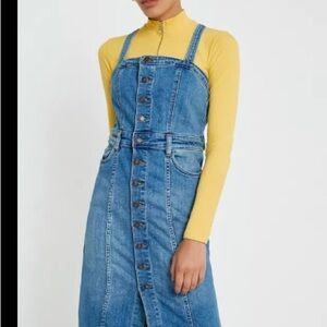 Free People Blue Denim Overall Dress